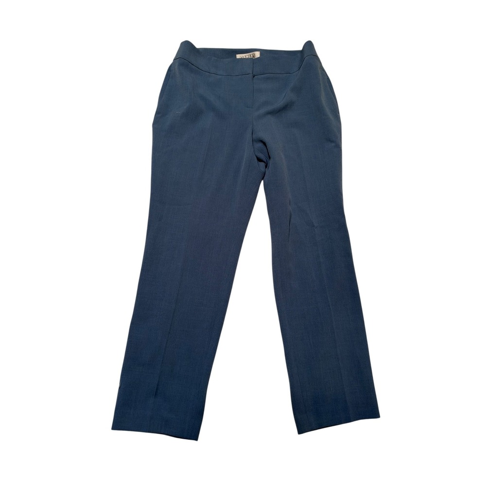 Kasper Womens Size 10 Petite Dress Pants Trousers Blue Wide Leg Mid-Rise Stretch